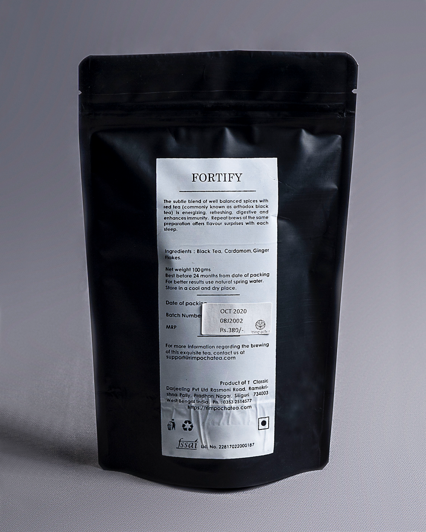 Fortify black tea, cinnamon, and ginger flakes